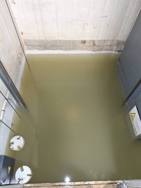 cuvette inondée d'un ascenseur kleemann à La Valette du Var 